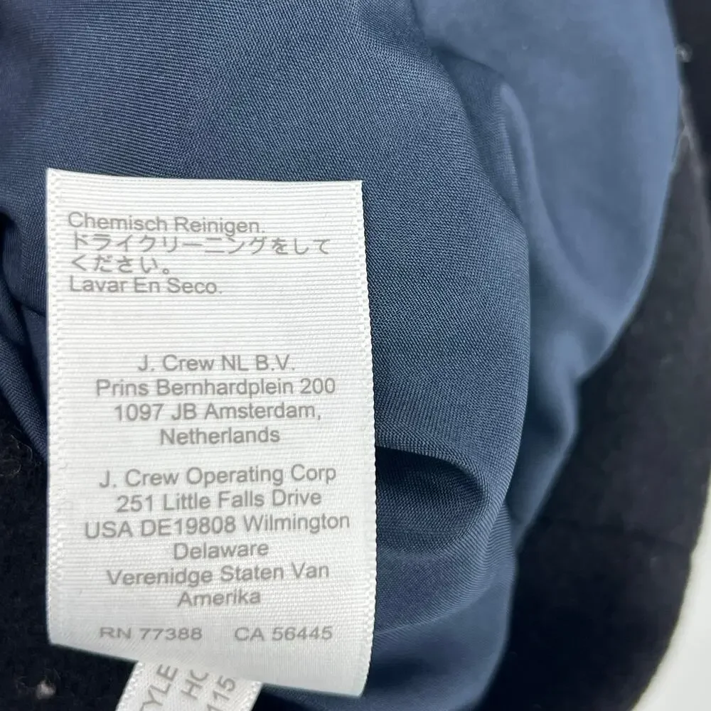 J. Crew Wool Blend Patch Pocket Notch Collar Topcoat Classic Black Size S NWT